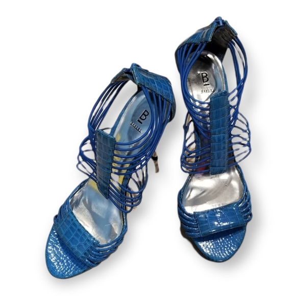 Bakers Shoes Bakers Aqua Faux Croc Gladiator Ginny Sandal Heels Sz